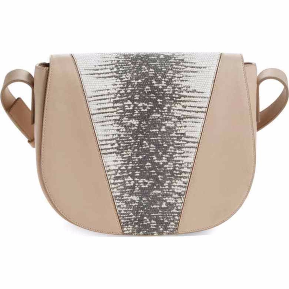 NWT $325 ~FACTORY WRAPPED~ VINCE 'Modern V' Lizard Embossed Leather Crossbody!
